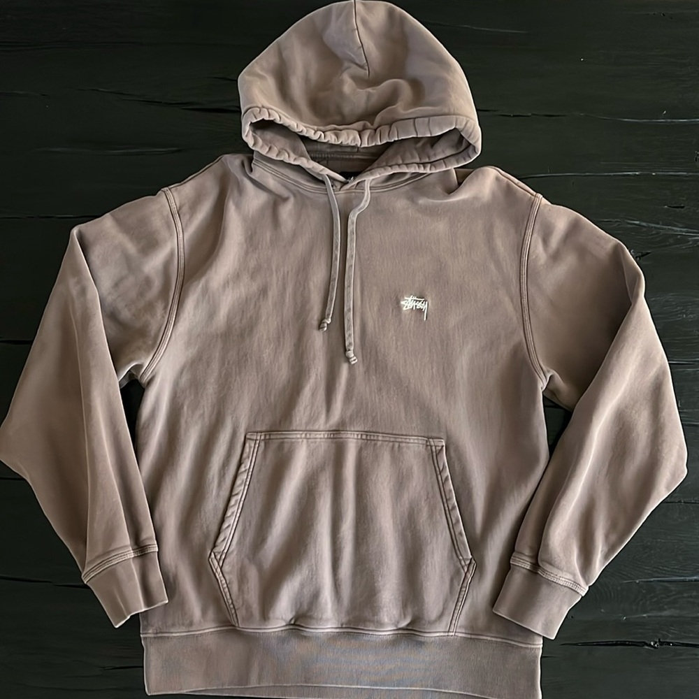 Stussy brown hoodie sweatshirt large